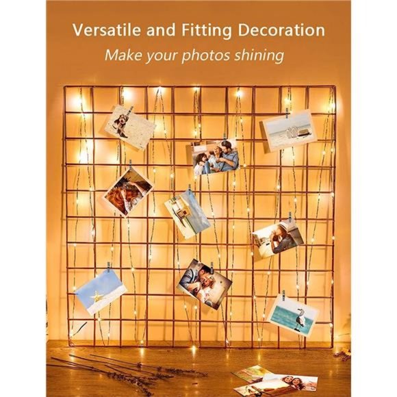 Photo Hanging Clips String, 50 LED Photo Clips String Lights 17ft Photo String - Picture 6 of 6